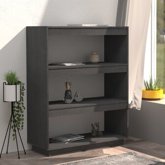 Boekenkast/kamerscherm 80x35x103 cm massief grenenhout grijs 8720286816172 3