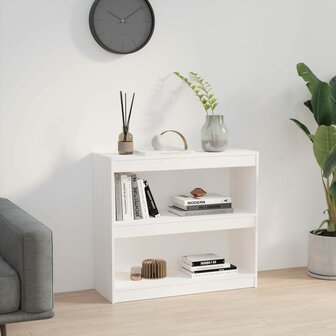 Boekenkast/kamerscherm 80x30x71,5 cm massief grenenhout wit 8720286608845 3