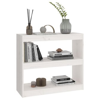 Boekenkast/kamerscherm 80x30x71,5 cm massief grenenhout wit 8720286608845 4