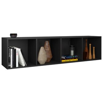 Boekenkast/tv-meubel 36x30x143 cm bewerkt hout zwart 8719883673066 7