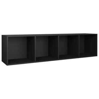 Boekenkast/tv-meubel 36x30x143 cm bewerkt hout zwart 8719883673066 8