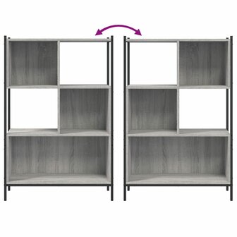 Boekenkast 72x28x109 cm bewerkt hout grijs sonoma eikenkleurig 8721012339378 8