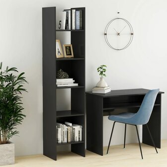 Boekenkast 40x35x180 cm bewerkt hout grijs 8720286352557 1