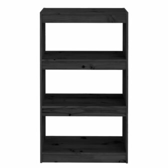 Boekenkast/kamerscherm 60x30x103,5 cm massief grenenhout zwart 8720286608678 5