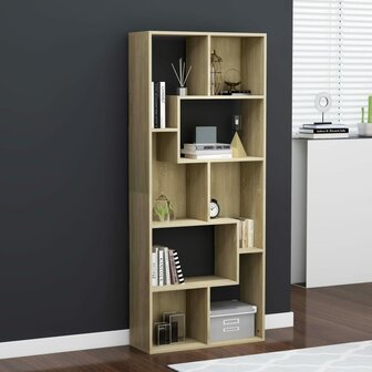 Boekenkast 67x24x161 cm bewerkt hout sonoma eikenkleurig 8719883915821 1