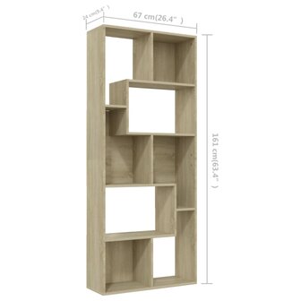 Boekenkast 67x24x161 cm bewerkt hout sonoma eikenkleurig 8719883915821 11