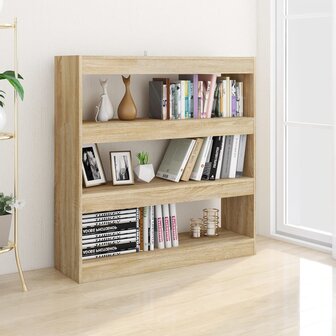 Boekenkast/kamerscherm 100x30x103 cm sonoma eikenkleurig 8720286843734 5