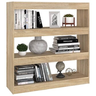 Boekenkast/kamerscherm 100x30x103 cm sonoma eikenkleurig 8720286843734 6