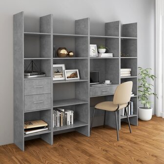 Boekenkast 40x35x180 cm bewerkt hout betongrijs 8720286352755 6