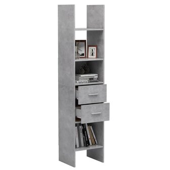 Boekenkast 40x35x180 cm bewerkt hout betongrijs 8720286352755 7