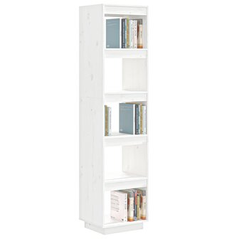 Boekenkast/kamerscherm 40x35x167 cm massief grenenhout wit 8720286815861 4