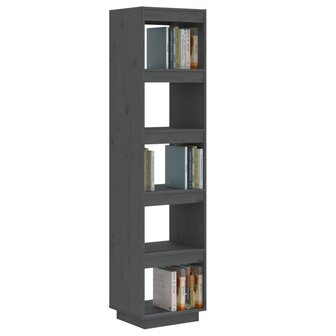 Boekenkast/kamerscherm 40x35x167 cm massief grenenhout grijs 8720286815878 4