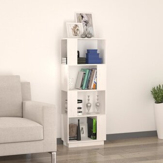 Boekenkast/kamerscherm 51x25x132 cm massief grenenhout wit 8720286905838 3