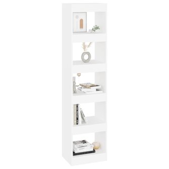 Boekenkast/kamerscherm 40x30x166 cm wit 8720286843062 5