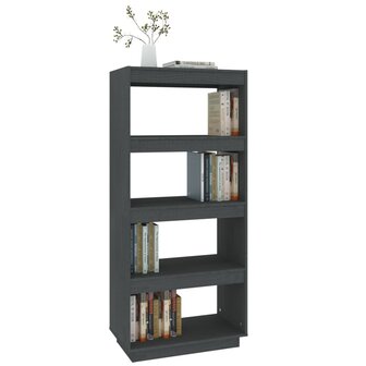 Boekenkast/kamerscherm 60x35x135 cm massief grenenhout grijs 8720286816028 4