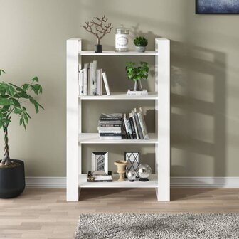 Boekenkast/kamerscherm 80x35x125 cm massief grenenhout wit 8720286905432 3