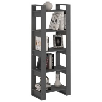 Boekenkast/kamerscherm 60x35x160 cm massief hout grijs 8720286905296 5