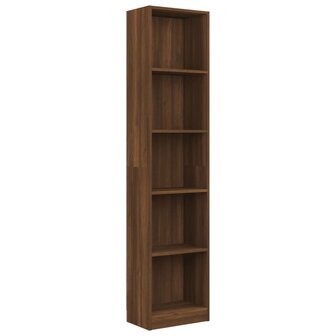 Boekenkast 40x24x175 cm bewerkt hout bruin eikenkleur 8720845673796 2