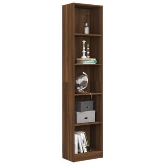 Boekenkast 40x24x175 cm bewerkt hout bruin eikenkleur 8720845673796 5