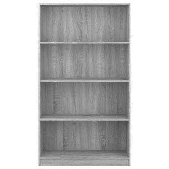 Boekenkast met 4 schappen 80x24x142 cm bewerkt hout grijs 8720286976050 4