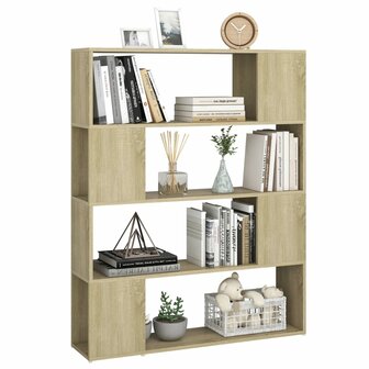 Boekenkast/kamerscherm 100x24x124 cm sonoma eikenkleurig 8720286651476 4