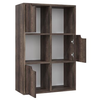 Boekenkast 60x27,5x88 cm bewerkt hout gerookt eikenkleur 8720286670019 2