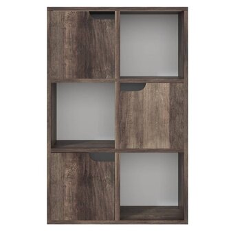 Boekenkast 60x27,5x88 cm bewerkt hout gerookt eikenkleur 8720286670019 5