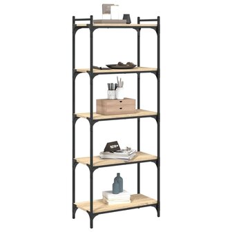 Boekenkast 5-laags 60x30x154 cm bewerkt hout sonoma eikenkleur 8721012194403 3