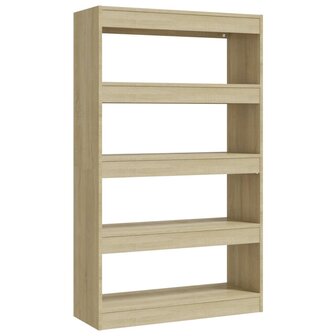 Boekenkast/kamerscherm 80x30x135 cm spaanplaat sonoma eiken 8720286843536 2