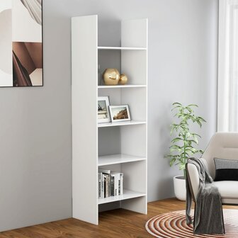 Boekenkast 60x35x180 cm bewerkt hout wit 8720286352625 1