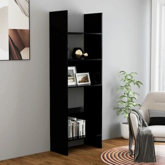 Boekenkast 60x35x180 cm bewerkt hout zwart 8720286352632 1