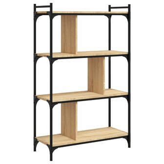 Boekenkast 4-laags 76x32x123 cm bewerkt hout sonoma eikenkleur 8720845418878 2