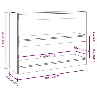 Boekenkast/kamerscherm 100x30x72 cm zwart 8720286843673 7