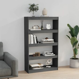 Boekenkast/kamerscherm 80x30x135,5 cm massief grenenhout grijs 8720286608951 3