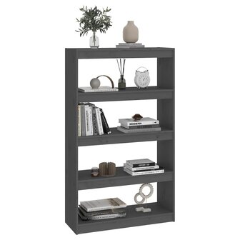 Boekenkast/kamerscherm 80x30x135,5 cm massief grenenhout grijs 8720286608951 4