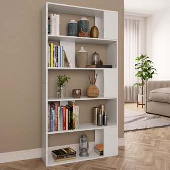 Boekenkast / kamerscherm 80x24x159 cm bewerkt hout wit 8719883672601 1