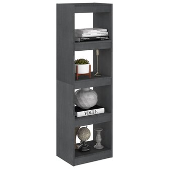 Boekenkast/kamerscherm 40x30x135,5 cm grenenhout grijs 8720286608456 4