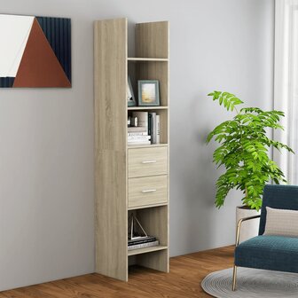 Boekenkast 40x35x180 cm bewerkt hout sonoma eikenkleurig 8720286352748 1