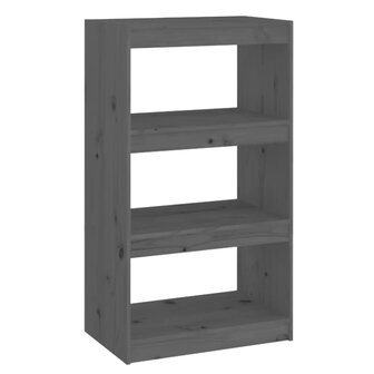 Boekenkast/kamerscherm 60x30x103,5 cm massief grenenhout grijs 8720286608654 2