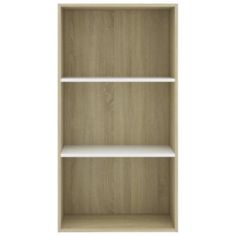 Boekenkast 3 schappen 60x30x114 cm hout wit sonoma eikenkleur 8719883815725 4