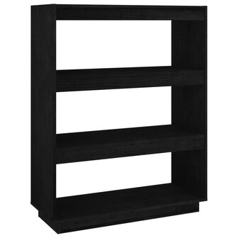 Boekenkast/kamerscherm 80x35x103 cm massief grenenhout zwart 8720286816196 2