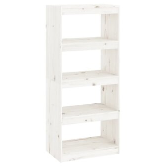 Boekenkast/kamerscherm 60x30x135,5 cm massief grenenhout wit 8720286608692 2