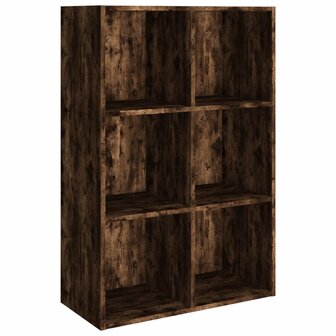 Boekenkast/dressoir 66x30x98 cm bewerkt hout gerookt eikenkleur 8720286975381 2