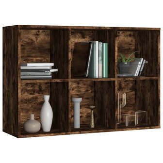 Boekenkast/dressoir 66x30x98 cm bewerkt hout gerookt eikenkleur 8720286975381 5