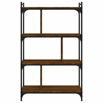 Boekenkast 4-laags 76x32x123 cm bewerkt hout bruin eikenkleur 8720845418908 4