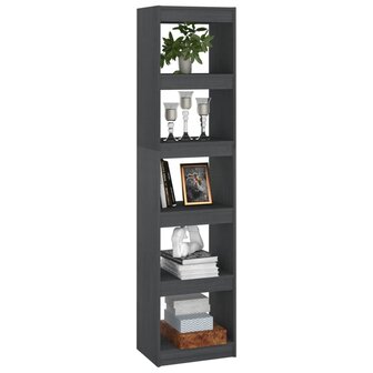 Boekenkast/kamerscherm 40x30x167,5 cm massief grenenhout grijs 8720286608500 4