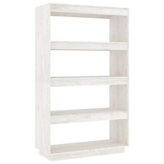 Boekenkast/kamerscherm 80x35x135 cm massief grenenhout wit 8720286816219 2