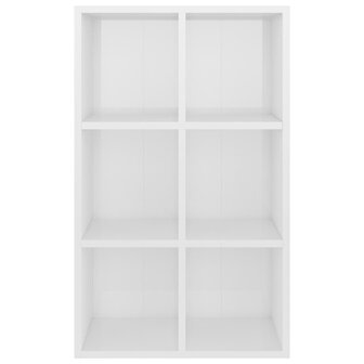 Boekenkast/dressoir 66x30x98 cm bewerkt hout hoogglans wit 8719883675091 6