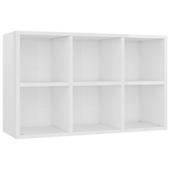 Boekenkast/dressoir 66x30x98 cm bewerkt hout hoogglans wit 8719883675091 9