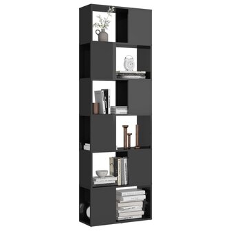 Boekenkast/kamerscherm 60x24x186 cm hoogglans grijs 8720286650622 4